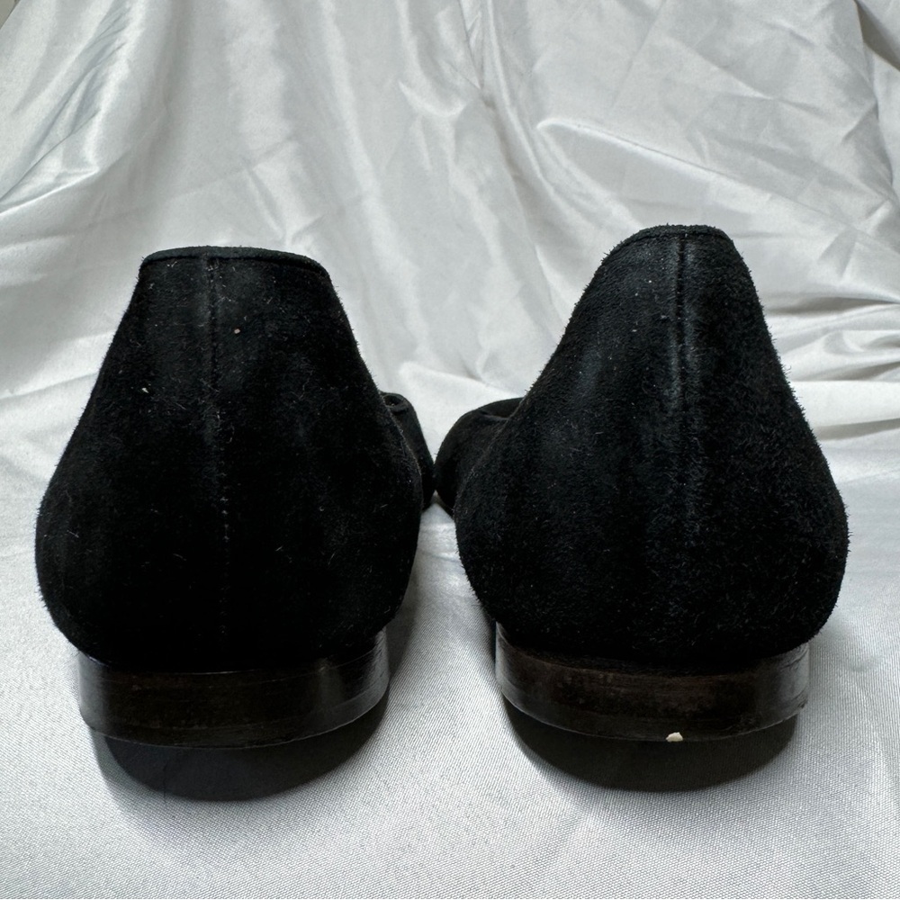 J. Crew Black Suede Smoking Loafer Flat Shoes Size 6.5 - Picture 5 of 16
